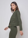 L'agence Yari Collarless Denim Jacket In Balsam