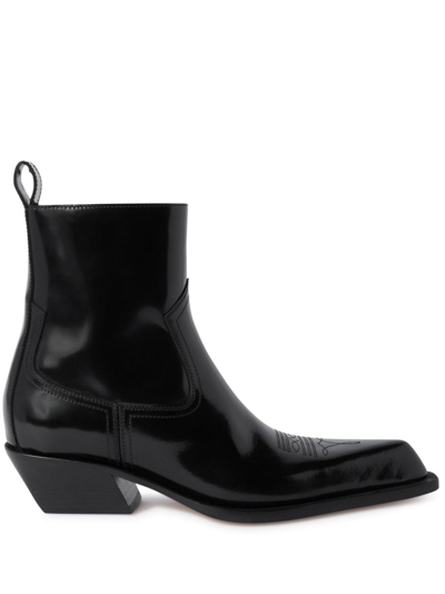 Off-white Western Blade Ankle Boot Black Black In Black Black (black)