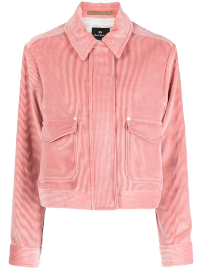 Ps By Paul Smith Corduroy Cotton Jacket In Pink