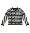 BALMAIN LOGO INTARSIA WOOL-BLEND SWEATER