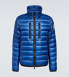 Moncler Blue Packable Down Quilted Jacket In Black