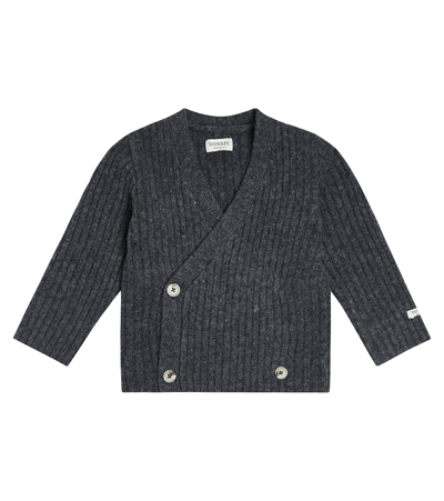 Donsje Baby Elo Wool Cardigan In Grey