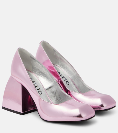 Nodaleto Bulla Air 90 Metallic Leather Pumps In Pink