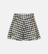 Balmain Checked Pleated Wool-blend Tweed Shorts In Multicoloured