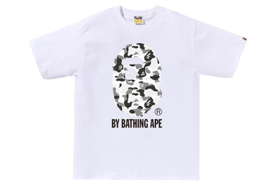 Pre-owned Bape Abc Camo By Bathing Ape Tee White/grey