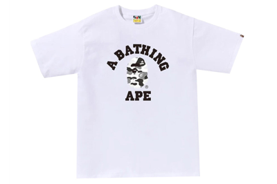 Pre-owned Bape Abc Camo College Tee White/grey