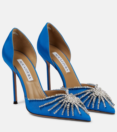 AQUAZZURA SUNSHINE CRYSTAL-EMBELLISHED PUMPS