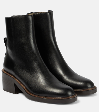 Brunello Cucinelli Embellished Leather Ankle Boots In Black