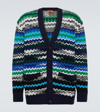 Missoni Zig-zag Knitted Wool-blend Cardigan In Multicoloured