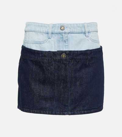 Dion Lee Double-layer Denim Miniskirt In Blue