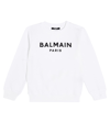 Balmain Kids' Cotton Sweatshirt With Logo In White