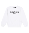 Balmain Logo-print Cotton Sweatshirt In White