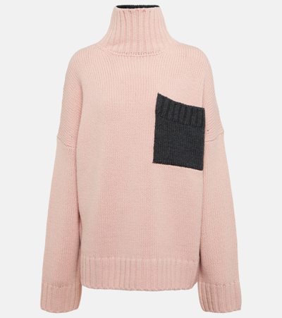 Jw Anderson Bicolor Patch Pocket Sweater In Nude & Neutrals