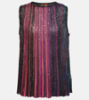 Missoni Sequin-embellished Pleated Tank Top In Multicoloured