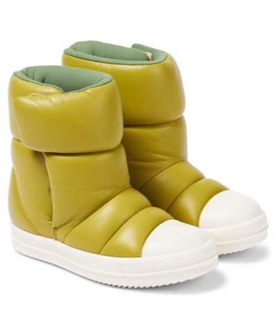 Rick Owens Kids' Puffer Leather Boots In White