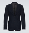 Giorgio Armani Blazer  Herringbone Single-breasted Jacket In Blue
