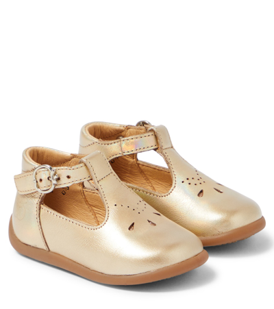 Pom D'api Baby Stand Up Salome Bucky Sandals In Metallic