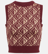 MARINE SERRE JACQUARD WOOL-BLEND SWEATER VEST