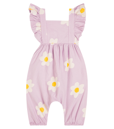 Bobo Choses Baby Floral Cotton Playsuit In Purple