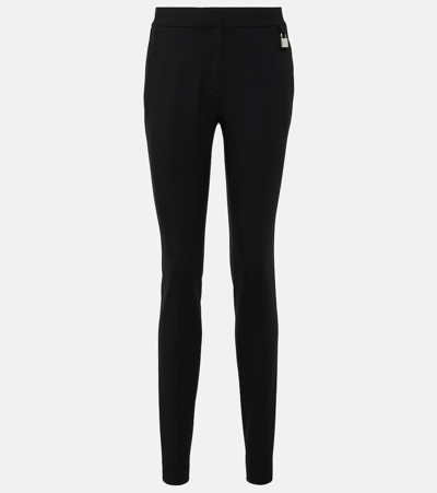 Jw Anderson High-rise Tapered Wool-blend Trousers In Black