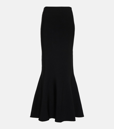 Roland Mouret Stretch Viscose Flat Knit Maxi Skirt In Black
