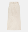 Brunello Cucinelli Denim Midi Skirt In Beige