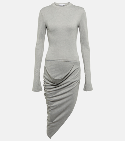 Jw Anderson Cutout Jersey Midi Dress In Grey