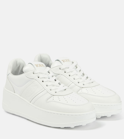 Tod's Leather Platform Sneakers In White