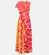 Ulla Johnson Lali One-shoulder Long Floral Ruffle Silk Dress In Multicoloured