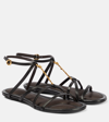 Jacquemus 5mm Leather Flat Sandals In Black