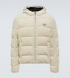 Prada Cropped Cotton Corduroy Down Jacket In Black