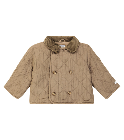 Donsje Baby Belen Quilted Cotton Coat In Brown