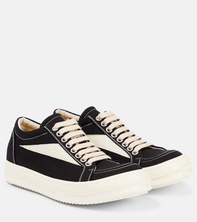 Rick Owens Womens Blk/white Vintage Contrast-stitch Suede Low-top Trainers Eur 40 / 7 Uk In Black Milk