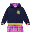 VERSACE PRINTED COTTON JERSEY HOODIE DRESS