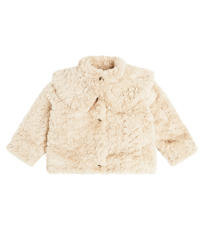 Donsje Kids' Marie Faux Fur Coat In Beige
