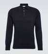 Brunello Cucinelli Men Cashmere And Cotton Polo Shirt In Blue