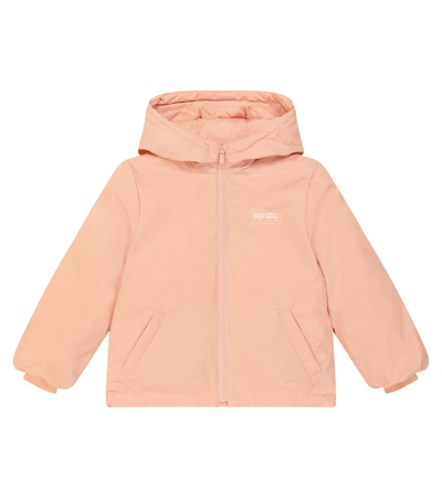 Kenzo Kids' Logo Down Jacket In Beige