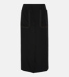 DRIES VAN NOTEN HIGH-RISE WOOL MIDI SKIRT