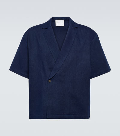 King & Tuckfield Denim Wrap Shirt In Indigo