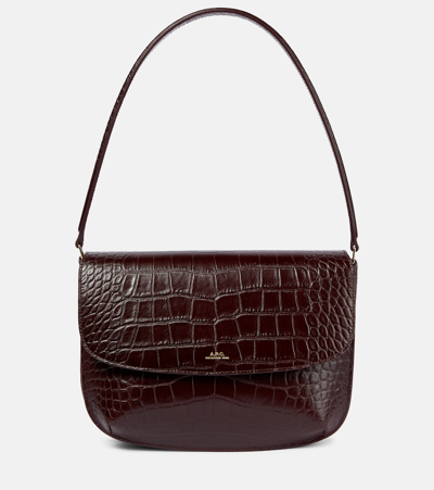 Apc Sarah Leather Shoulder Bag In Vino ModeSens