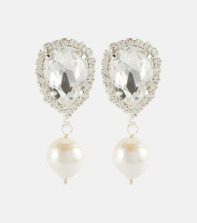 Magda Butrym Embellished Pearl Earrings In Silver