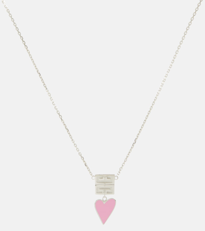 Givenchy 4g Heart Necklace In Silver
