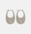Coperni Silver Crystal-embellished Medium Swipe Earrings In Silver