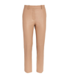 Joseph Leather Coleman Trousers In Warm Taupe