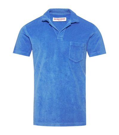 Orlebar Brown Terry Polo Shirt In Sky Diver