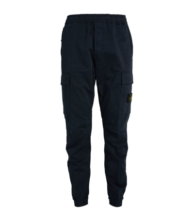 Stone Island Cotton-blend Cargo Trousers In Navy