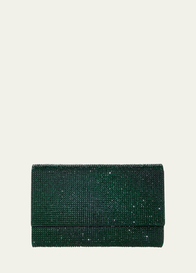 Judith Leiber Fizzoni Full-beaded Clutch Bag In Ebonized Emerald