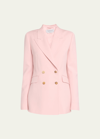 Gabriela Hearst Angela Double Breast Wool Twill Blazer In Blush