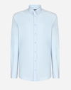 Dolce & Gabbana Gold Fit Shirt In Cotton In Azure