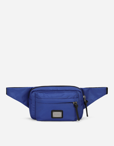 Dolce & Gabbana Kids' Nylon Belt Bag In Blue